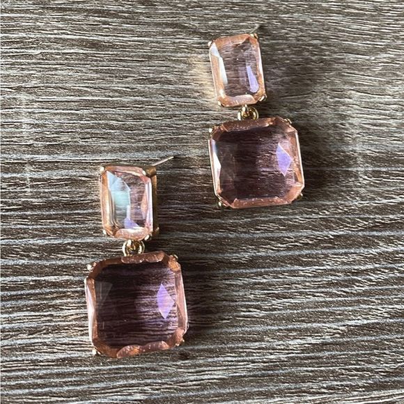 Pink Clear stone earrings - Picture 3 of 4